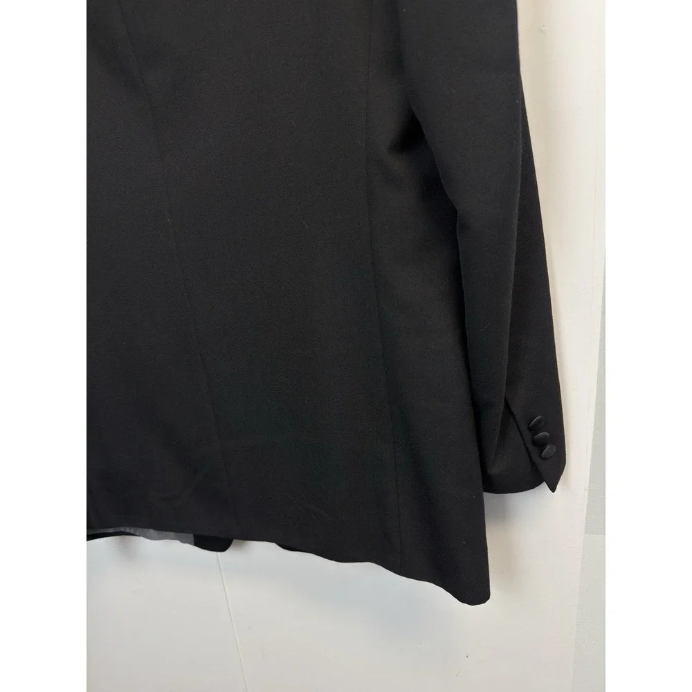 Dario Di Napoli Mens 46XL Black Single Button‎ Tuxedo Jacket Wool Blend Jacket